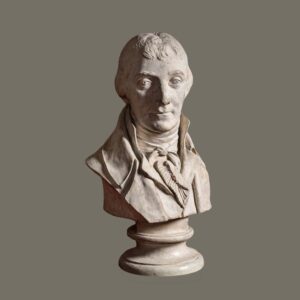 Scultore Napoletano Busto raffigurante Gaetano Filangeri Terracotta scialbata con base mobile, in buone condizioni - Fine XVIII sec. - cm 30x50 Collezione privata napoletana.